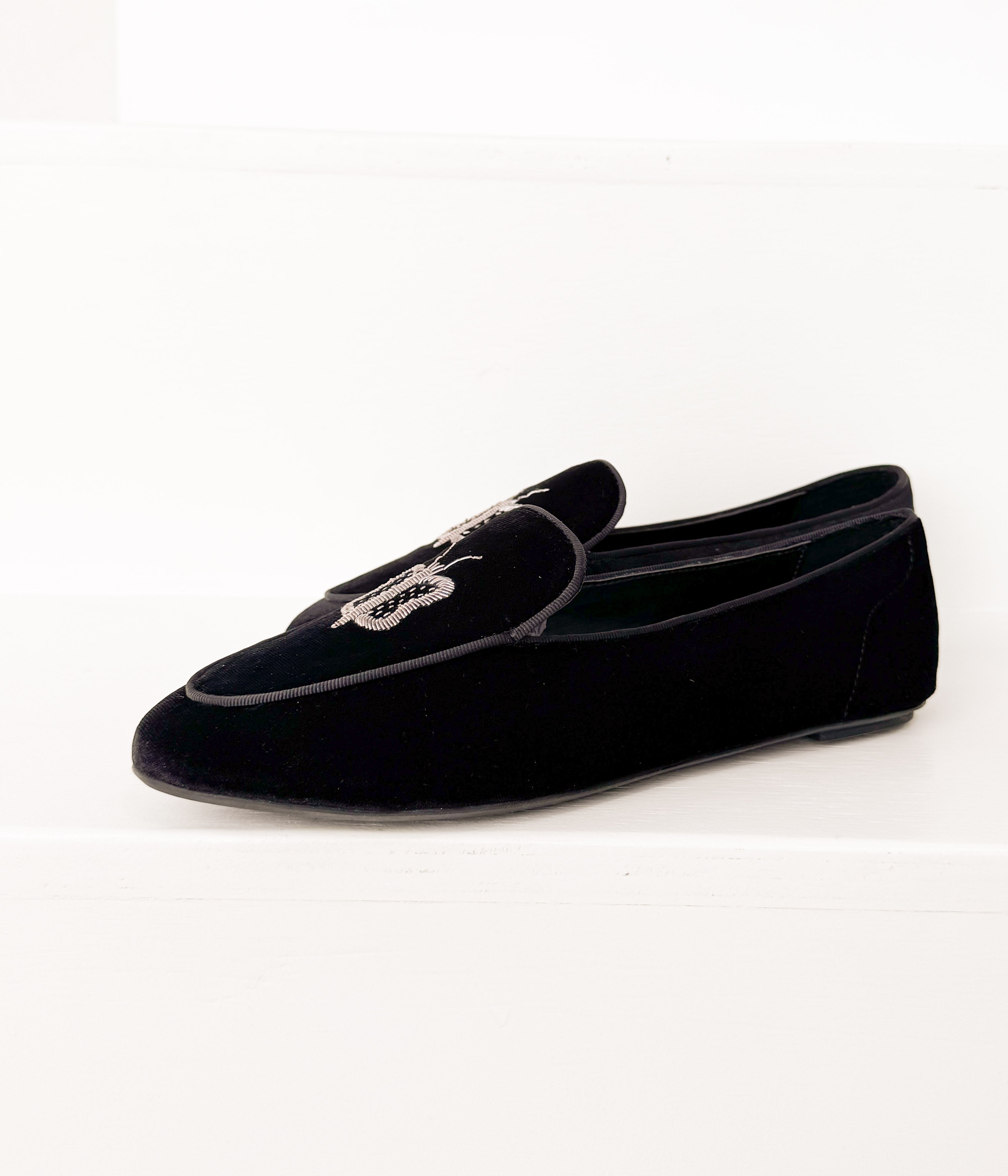 Butterfly Velvet Flats Grey Soft Comfort Lightweight Chic Naughty Monkey
